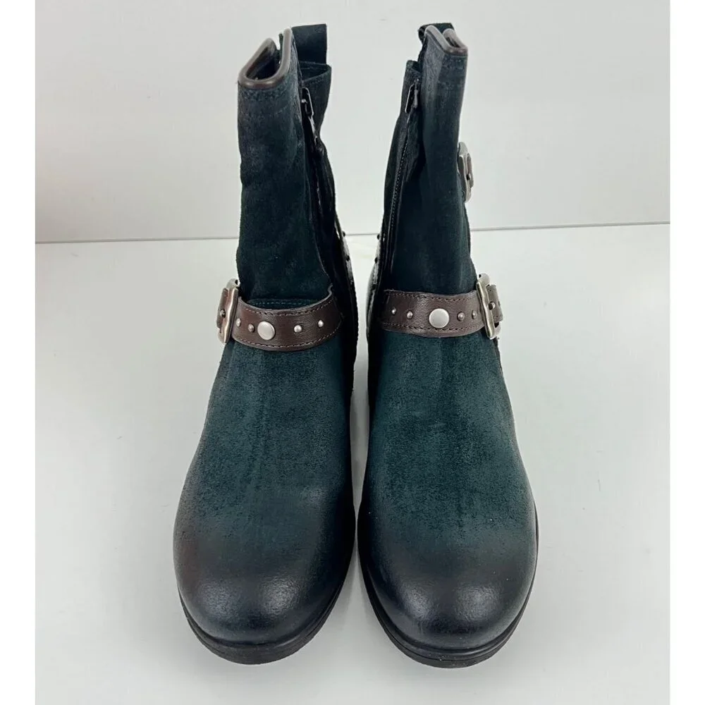 Miz Mooz Sammie Indigo Blue Buckle Ankle Boots Size 38 7.5-8 M - Picture 10 of 11